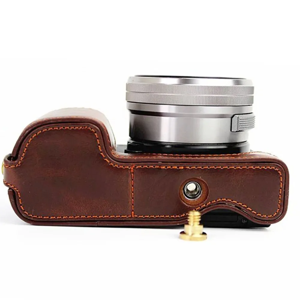 Половина тела из искусственной кожи чехол для камеры Сумка sony A6400 A6300 ILCE 6400 крышка