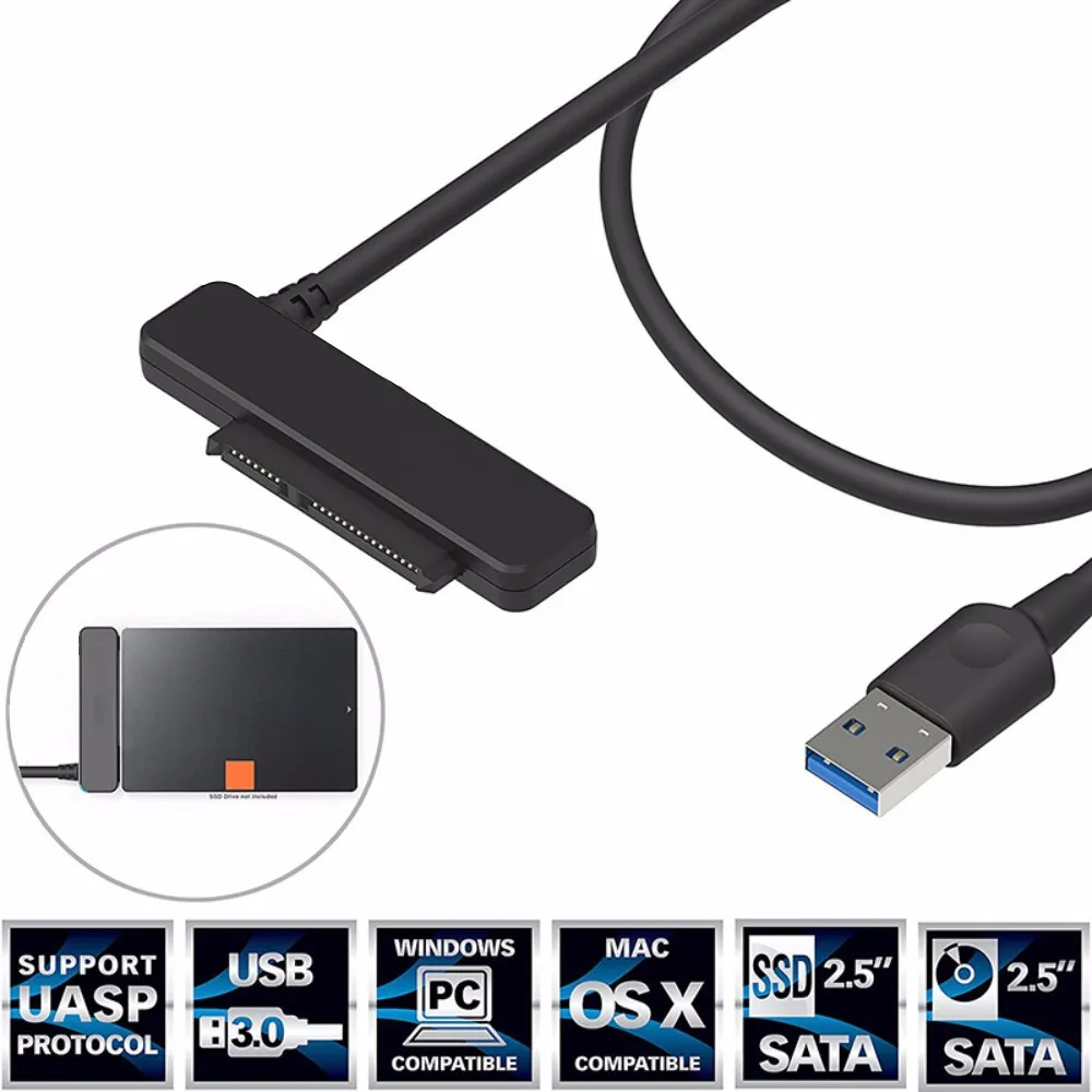 GRWIBEOU USB3.0 Sata Кабель адаптер 22 значок патч шнур 2 5 дюймовый жесткий диск HD кабель