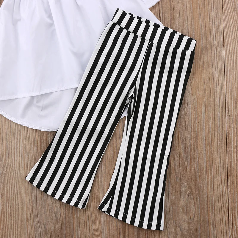 Новая модная детская одежда для маленьких девочек белое платье с расклешенными