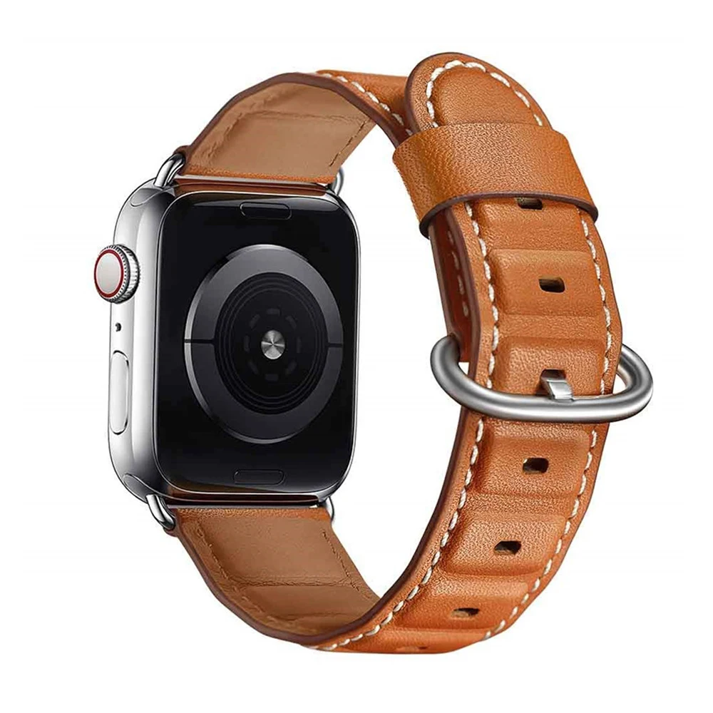 Ремешок из натуральной кожи для apple watch 42 мм 38 44 40 iwatch series 4 3 2 1 Аксессуары сменный