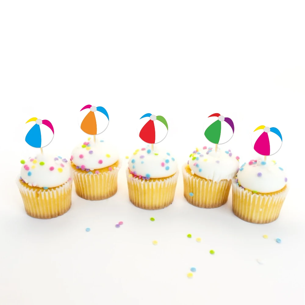 

Baby Shower Sweet Cupcake Topper Colorful Balloon Cards Cake Toppers Wedding Birthday Party Decorations Supplies