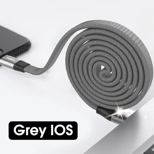 Usb-кабель MOXOM для осветительного кабеля 2.1A быстрое зарядное устройство зарядный кабель для iPhone 5S X 8 7 6s 5 se для iPhone кабель для iPad - Цвет: CC-39LGray