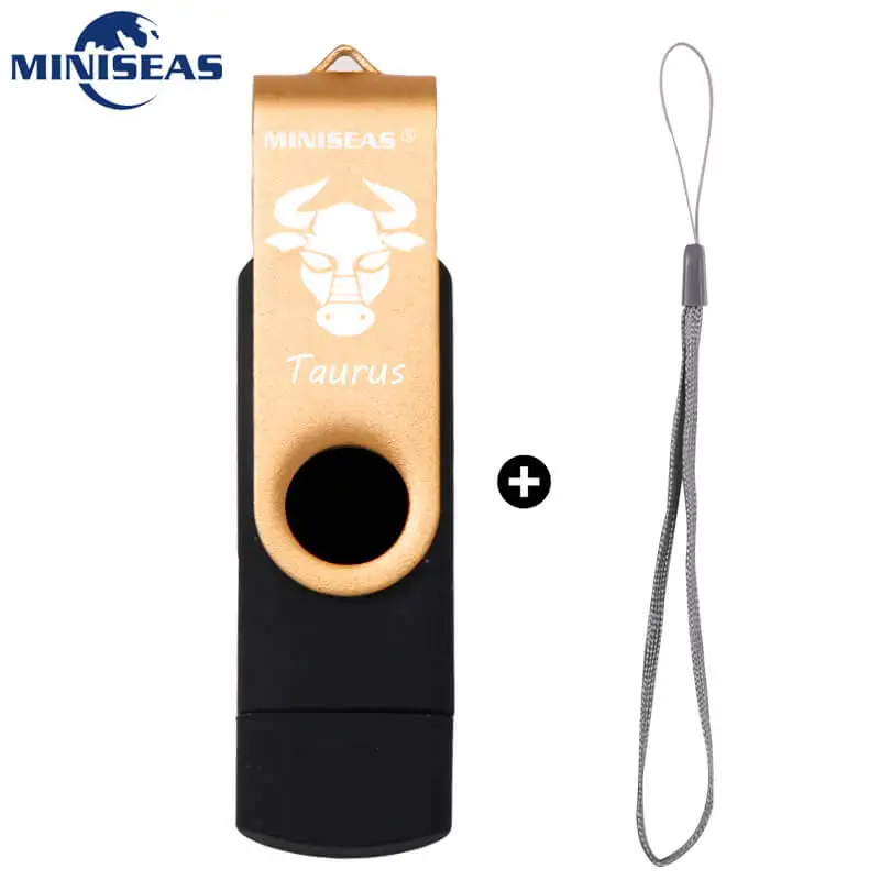 Taurus USB флеш-накопитель Miniseas 12 созвездий OTG 128gb 64gb cle usb флеш-накопитель 32gb Pendrive 16gb 8gb 4 gb USB 2,0 memory stick - Цвет: Taurus