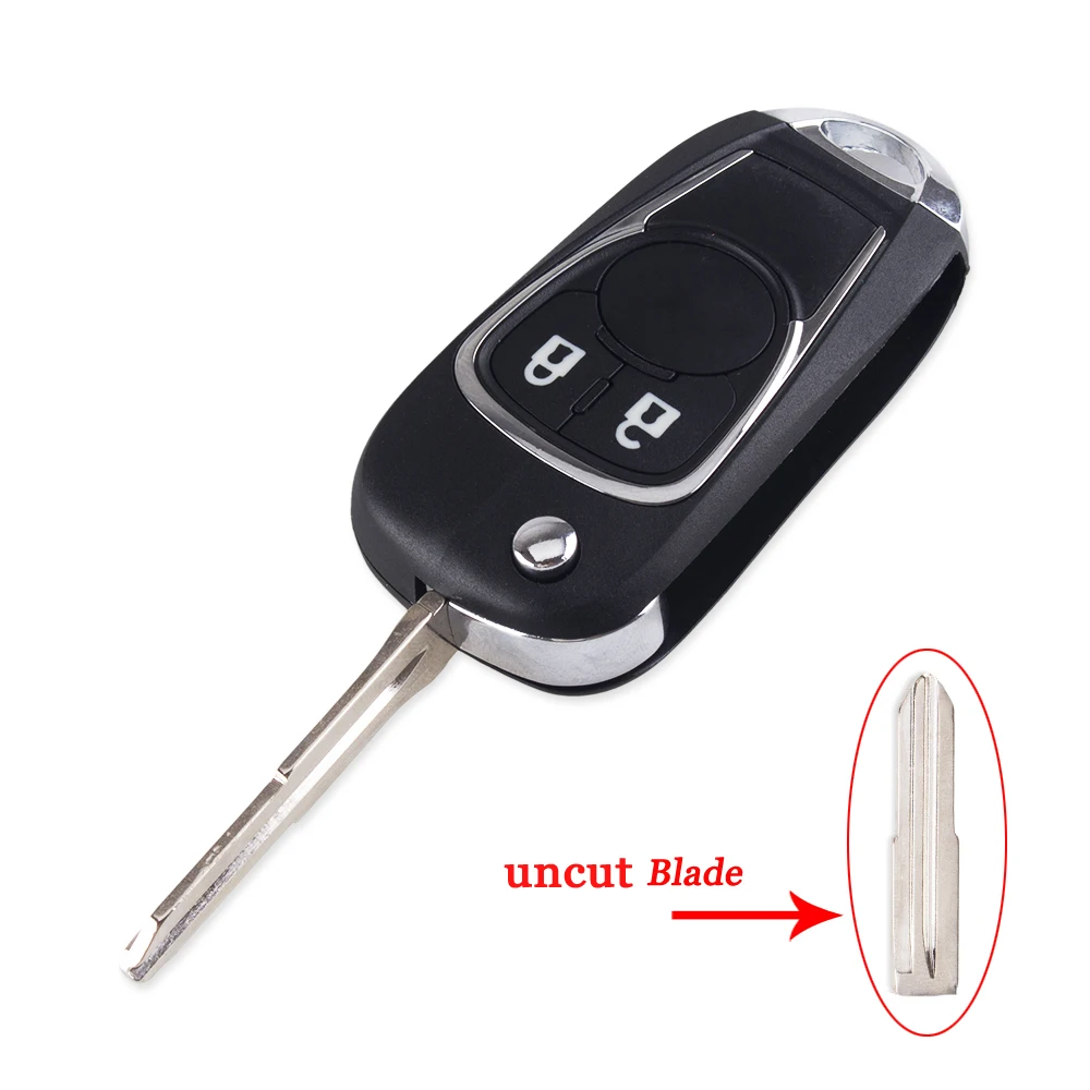 KEYYOU модифицированный откидной складной брелок для ключей 2 кнопки для Chevrolet Spark Cruze Aveo дистанционный ключ оболочки режущая служба левое лезвие