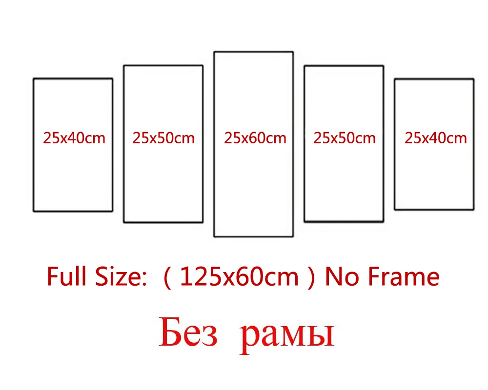 5 Шт. (Без Рамки) синий Водопад Озеро Аватар для Печати Живопись На Холсте Wall Art Home