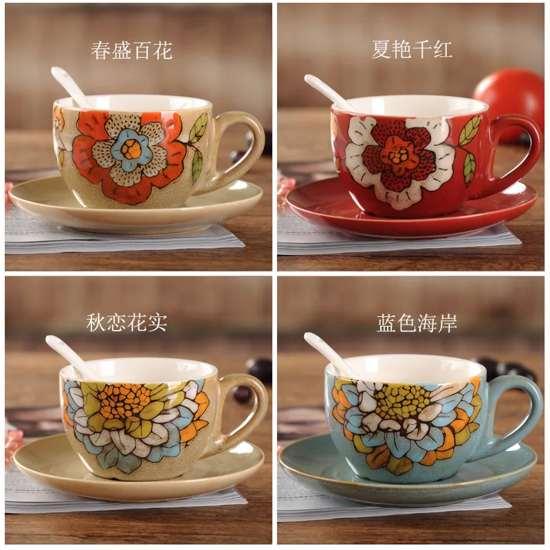 Особенности ретро ручная роспись набор керамических чашек Европейский стиль