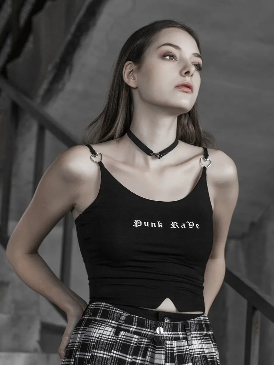 Женская футболка с принтом в стиле панк PT341 | одежда