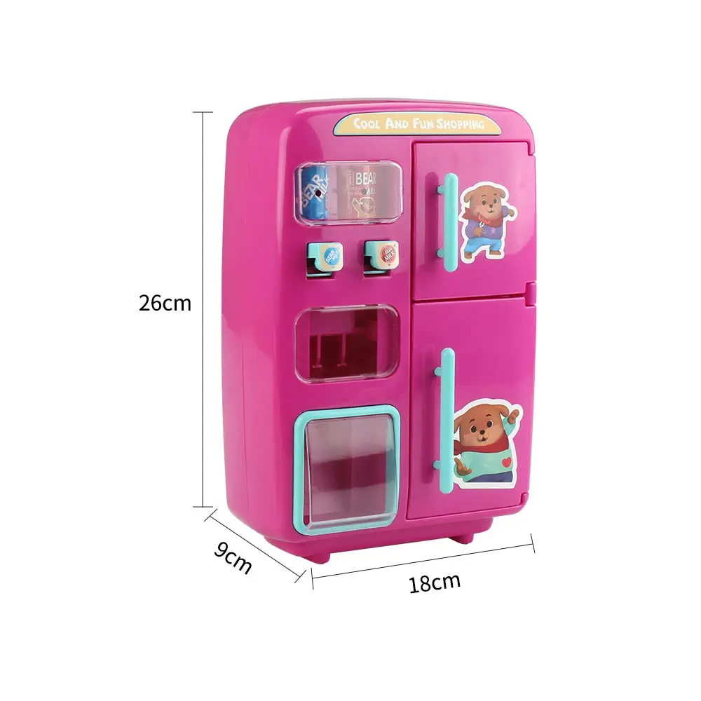 31PCS IN 1 Kids Kitchen Toy with colorful lights steaming music effects Mini Vending Refrigerators Educational Toys for Girls | Игрушки и