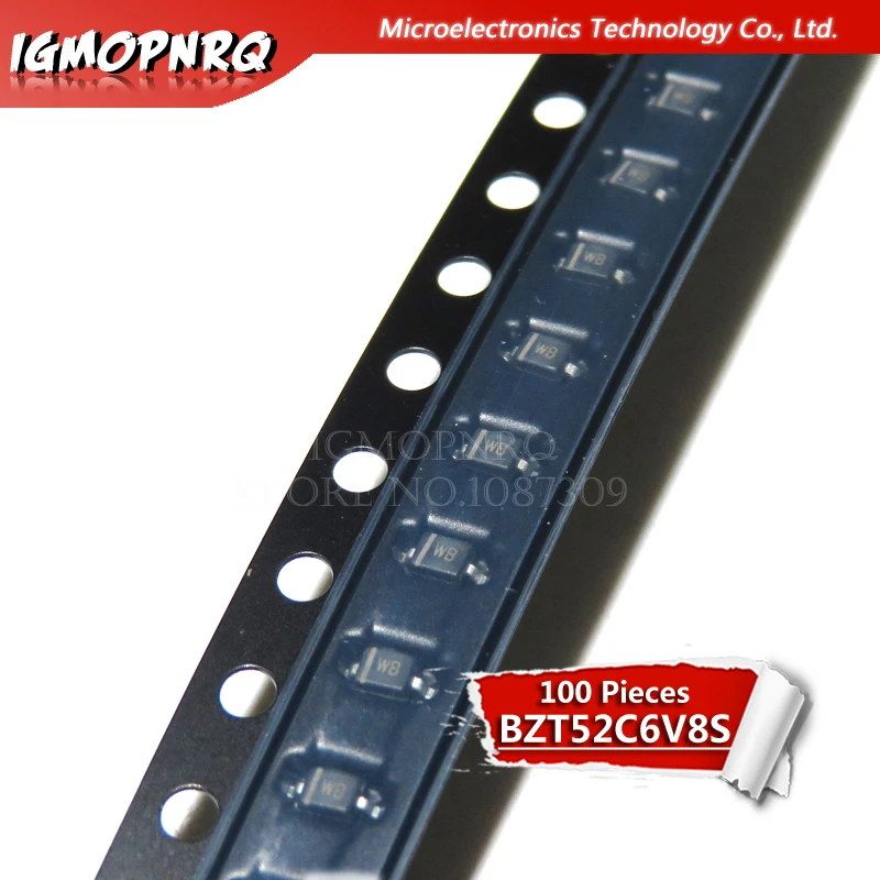100 шт SOD 123 Диод Зенера BZT52C8V2 BZT52C7V5 BZT52C6V8 BZT52C6V2 BZT52C20V BZT52C5V1 BZT52C4V3 BZT52C3V9 BZT52C3V6