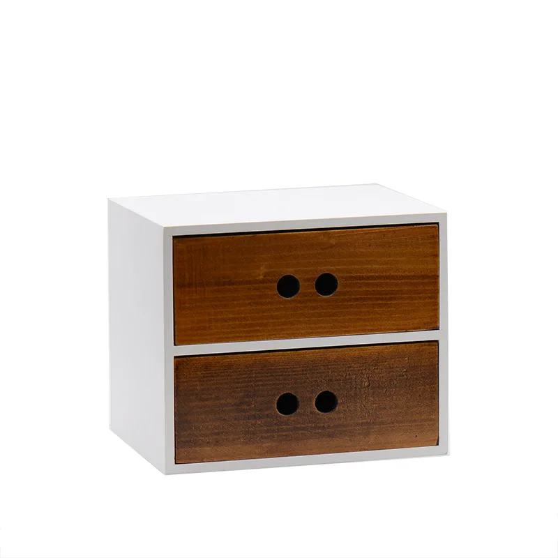 Деревянный отделочный ящик офисный стол Хранение Шкаф косметический Органайзер