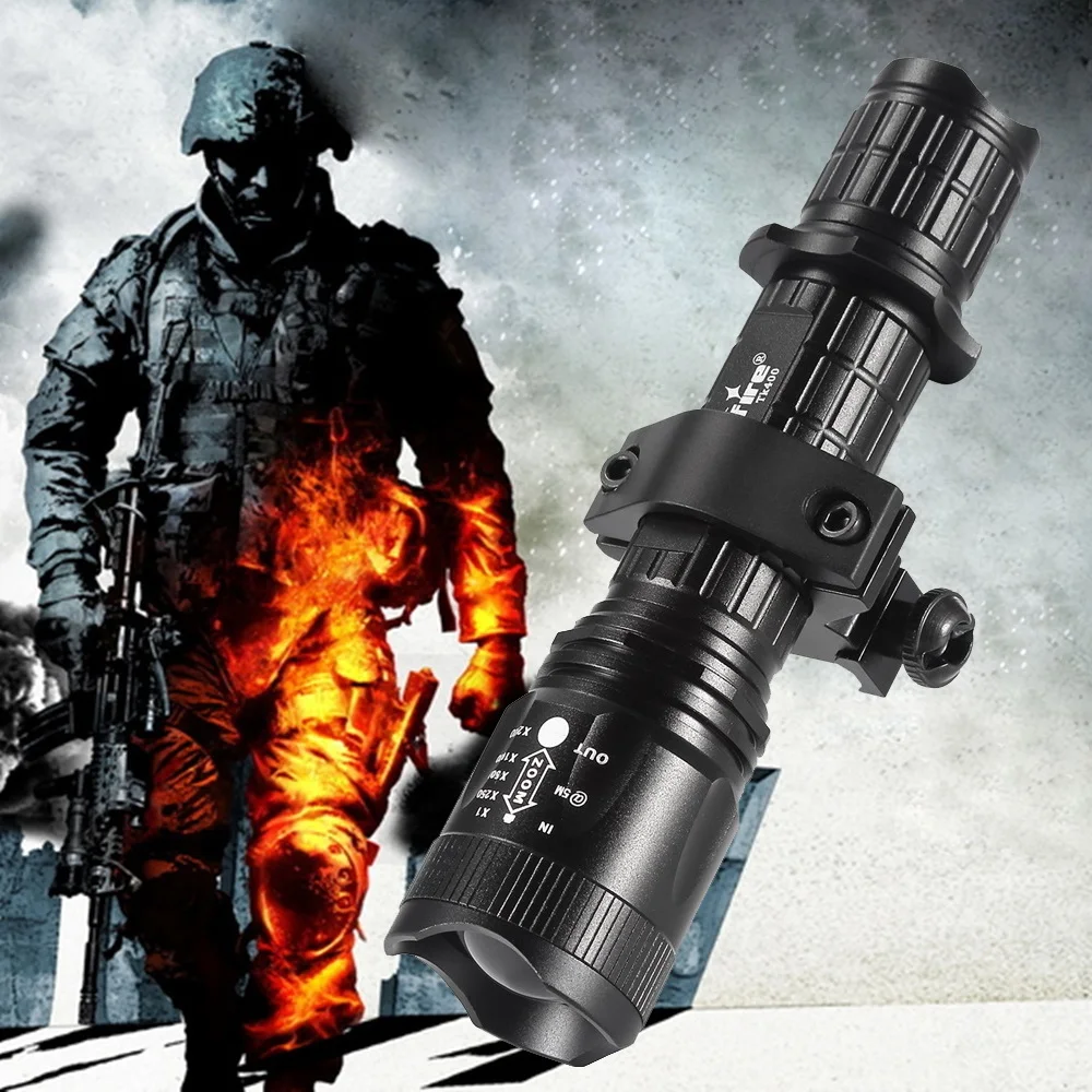 AloneFire TK400 тактический флэш-светильник L2 светодиодный фонарь лампа вспышка светильник фонарь с креплением пульт дистанционного управления переключатель давления 18650