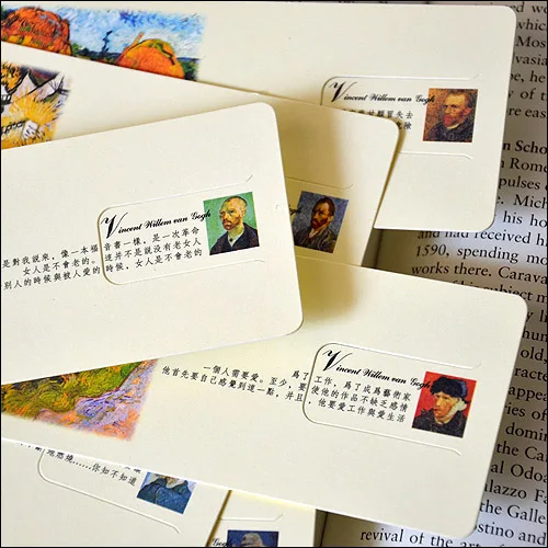 6 sheets / sets Send teachers classmates Cute birthday gifts Creative classical Van Gogh bookmarks