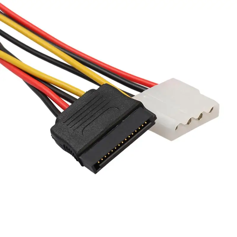 15Pin SATA папа к 4Pin IDE Molex женский + Женский Кабель питания удлинитель шнур провод для