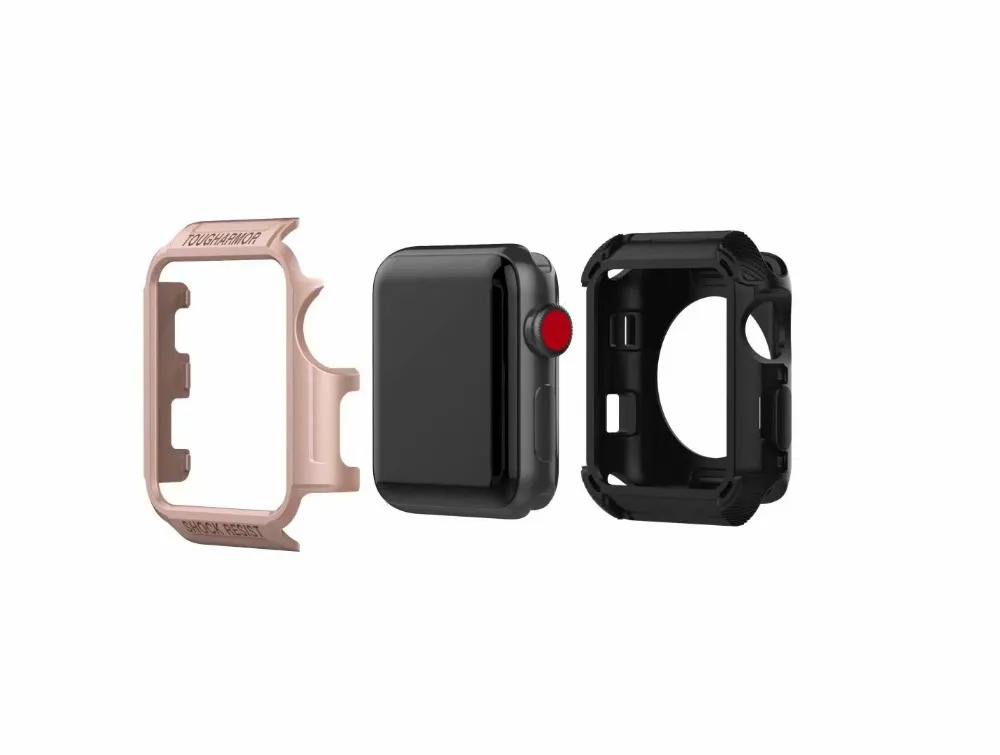 Case Cover for Apple Watch 44mm 40mm Shock Resist Protector iWatch 4 Two in One Silicone with PC Protective Frame | Наручные часы