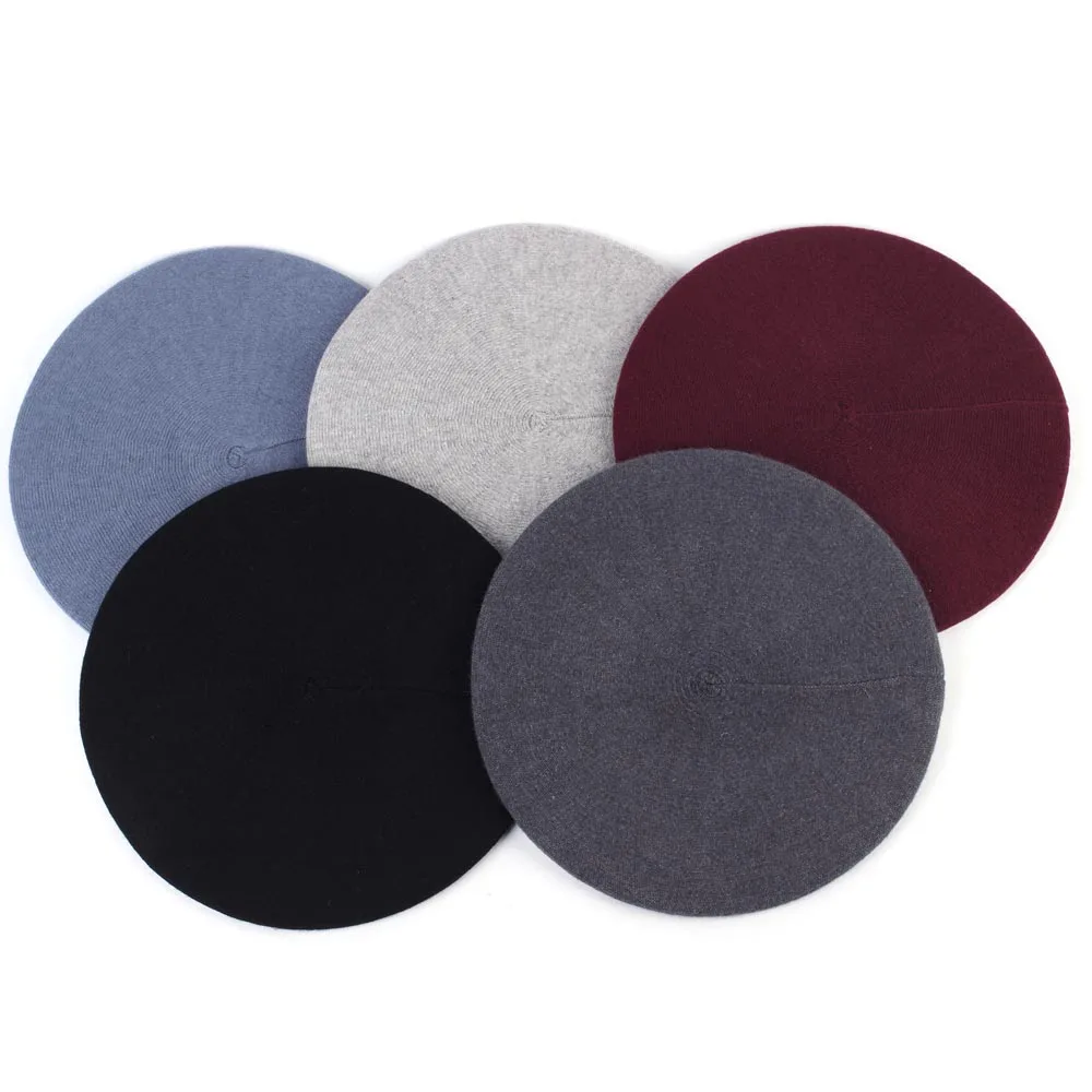 Женские кашемировые береты Новинка осени шерстяной вязаный берет для женщин