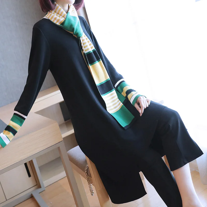 

Autumn knit dress 2018 autumn and winter new women's long loose large size long sleeve sweater