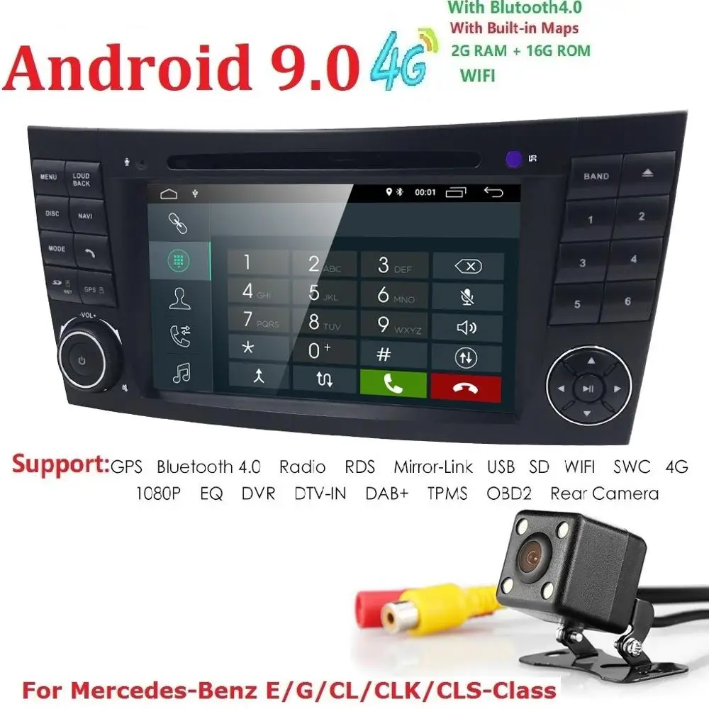 Android 9,0 " автомобильный мультимедийный плеер для Mercedes-Benz W211 G ClS Bluetooth wifi 4G Управление рулем