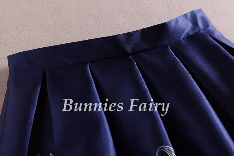 Bunniesfairy 50s Винтаж Хепберн элегантные Для женщин в этническом стиле бохо платье в стиле ретро с цветочным узором Цветочный принт миди-юбка с высокой талией Темно-синие размера плюс