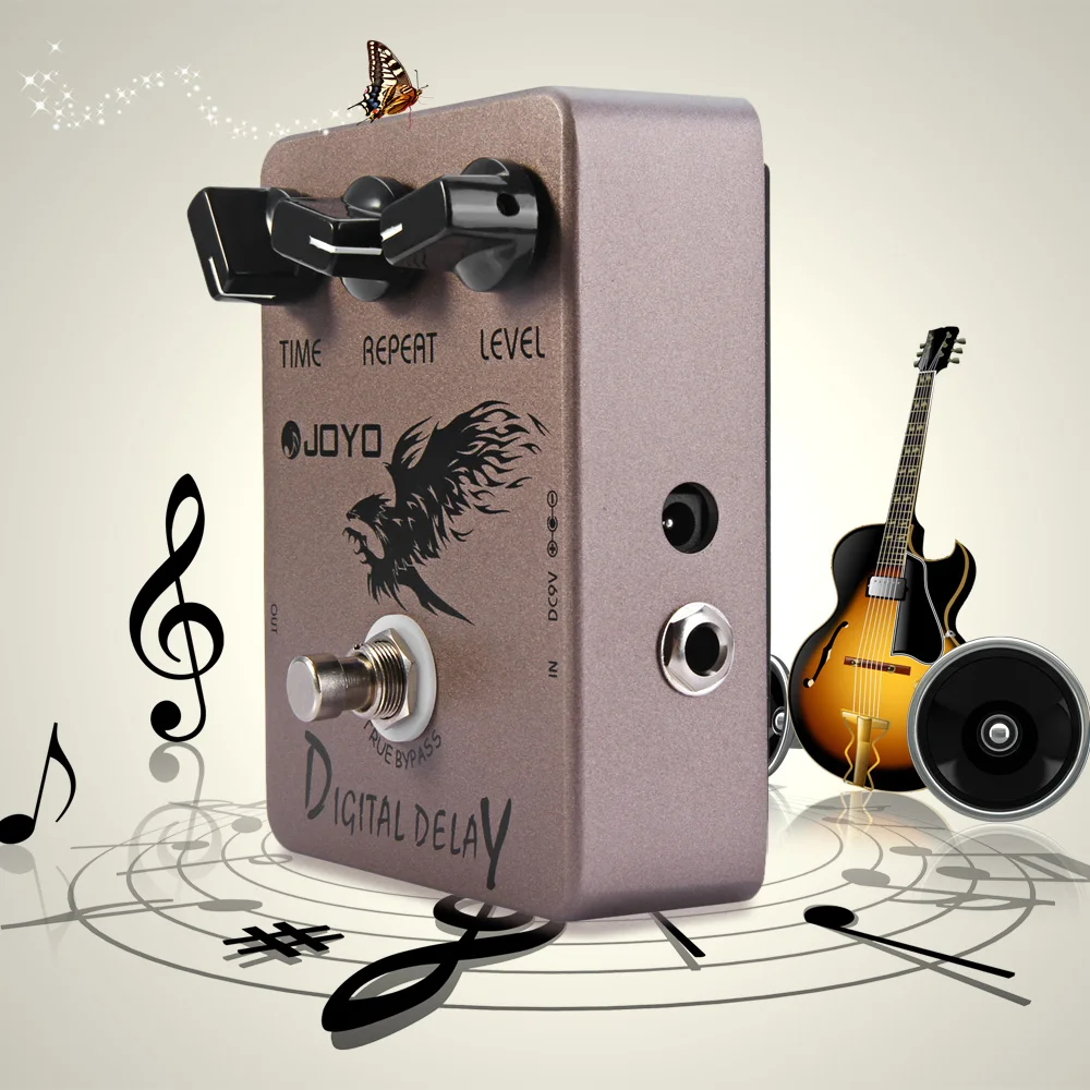 JOYO JF 08 педаль электрогитарного эффекта True Bypass Дизайн Цифровая задержка