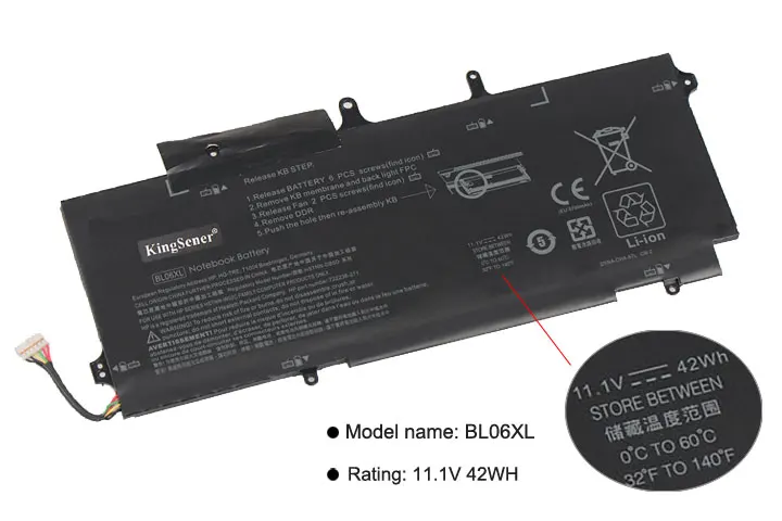 KingSener BL06XL Батарея для hp Elitebook 1040 G1 G2 BL06XL HSTNN-DB5D BL06042XL HSTNN-W02C 722297-001 722236-171 11,1 V 42WH