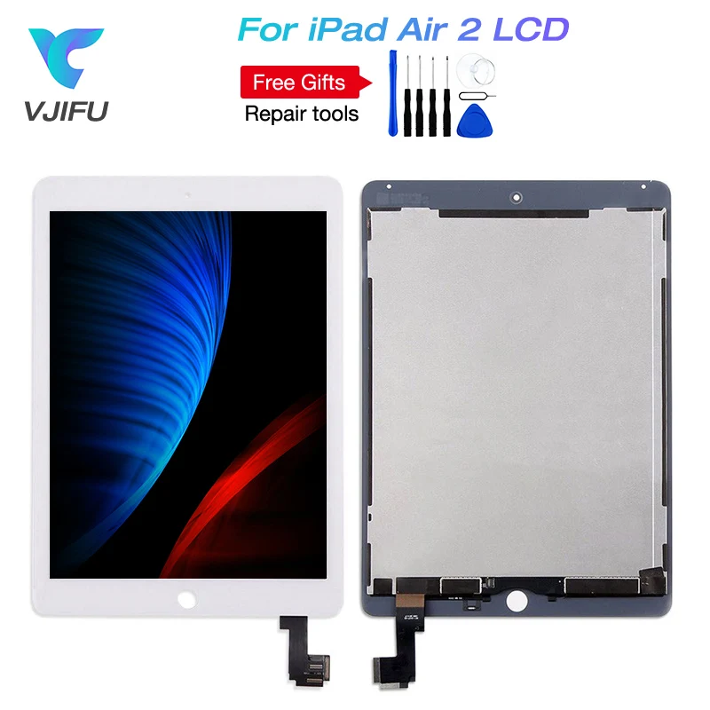 

For iPad 6 LCD For iPad Air 2 A1566 A1567 LCD Display Assembly Touch Screen Digitizer Panel Replacement Full set reapir Tools