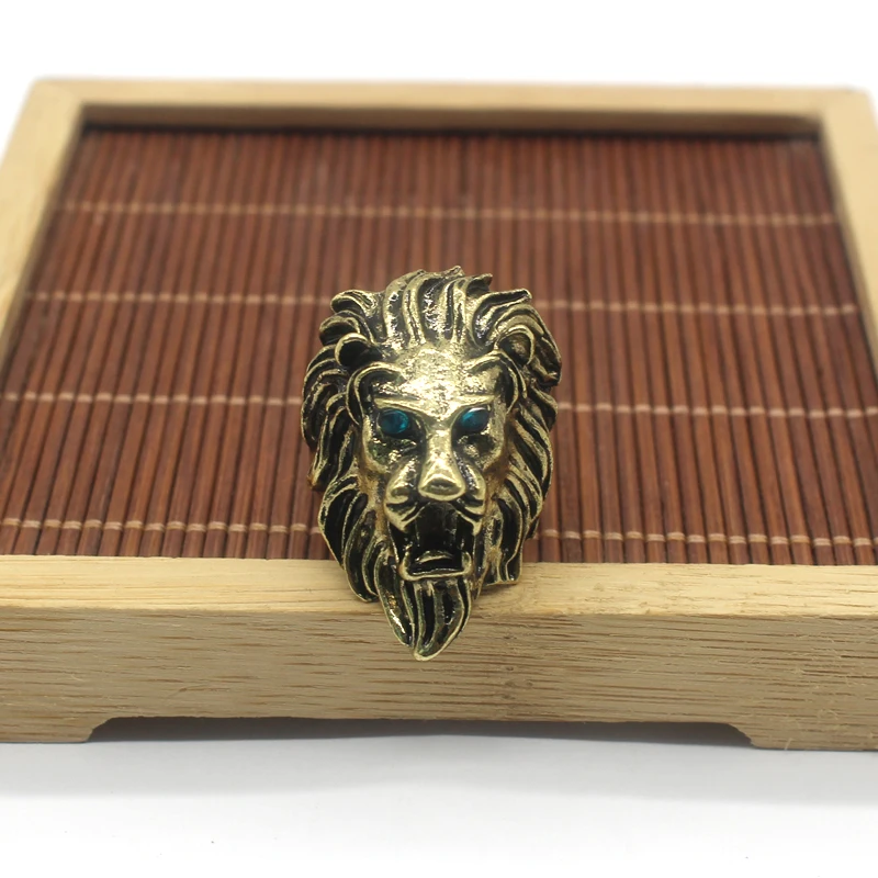 2019 хит продаж винтажный со стразами кольцо с головой льва и голубыми глазами