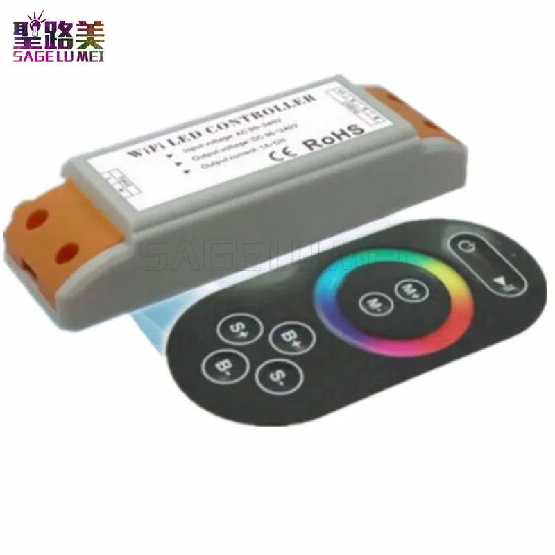 WF103 AC90V 240 В 3CH led rgb Wi Fi контроллер с RF Touch Пульт дистанционного управления для 3528 5050
