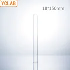 Испытательная трубка YCLAB из боросиликатного стекла 150 с плоской горловиной, 18*3,3 мм, Термостойкое лабораторное химическое оборудование