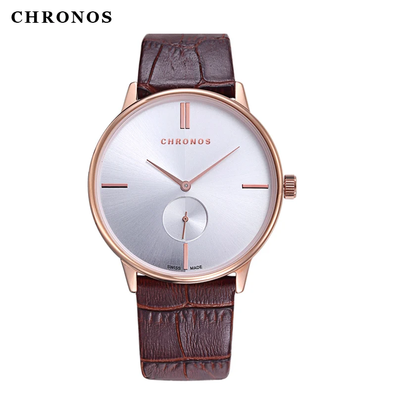 CHRONOS, пара часов, Простой циферблат, модные кожаные деловые часы для мужчин и женщин, повседневные часы, водонепроницаемые часы, Relogio Masculino