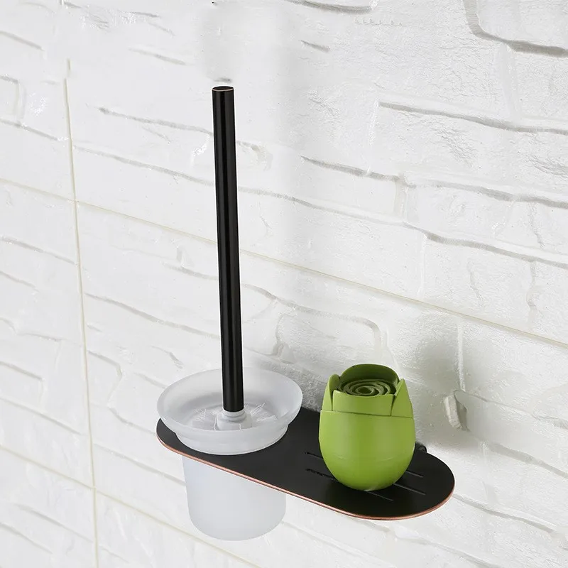 

Oil Rubbed Bronze Black bathroom 260*125*355mm Toilet brush holder Unique design wall mounted stainless steel Bathroom Accessory