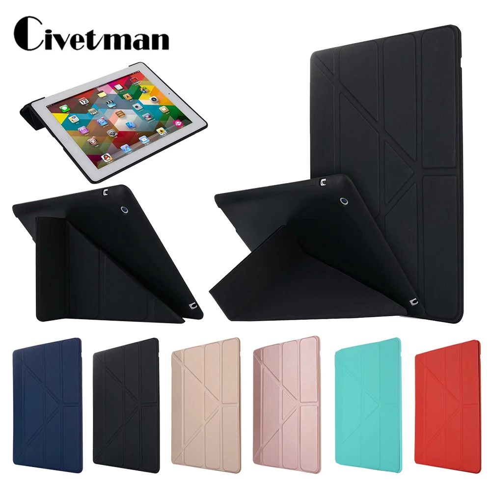 

For Apple ipad 2 3 4 Case, Cover for New ipad 2, Flip Case for ipad 4, Smart Cover for ipad 3 Funda Thin Stand Holder Coque Case