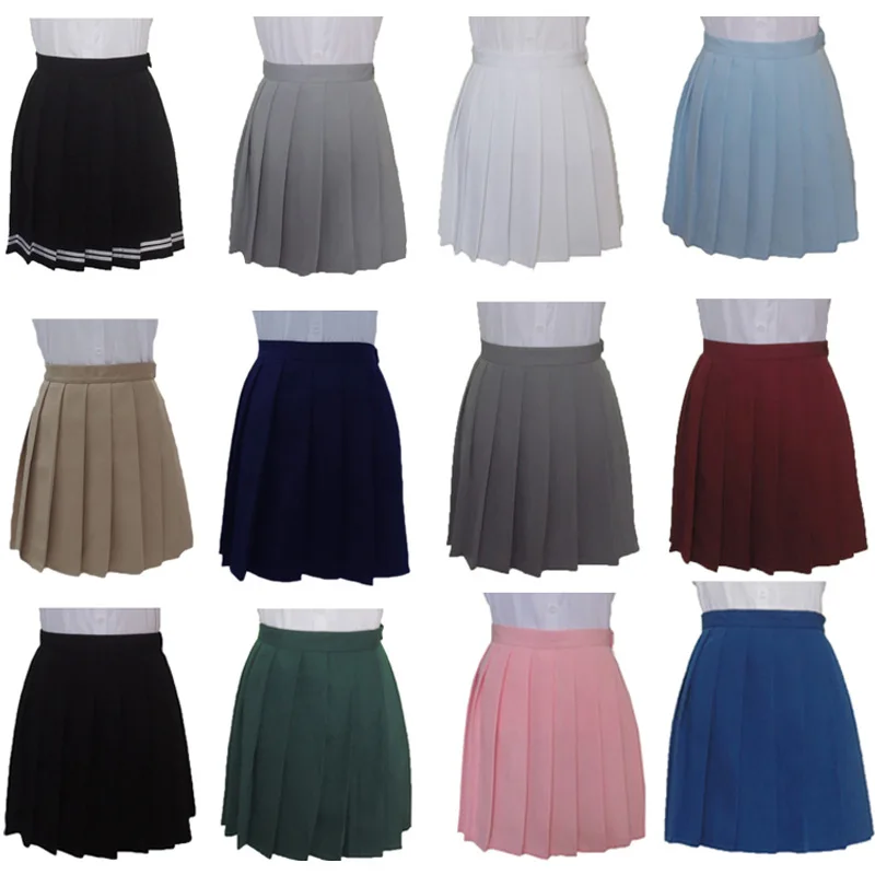 

Spring and summer new Japanese and Korean high waist student uniform wild college wind white pleated skirt