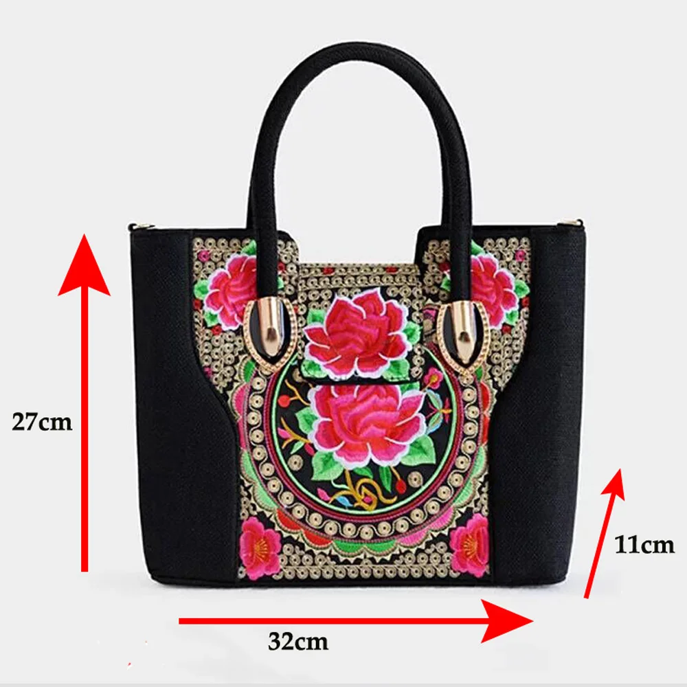 Китайские винтажные женские сумки с вышивкой холщовые цветочной пляжные