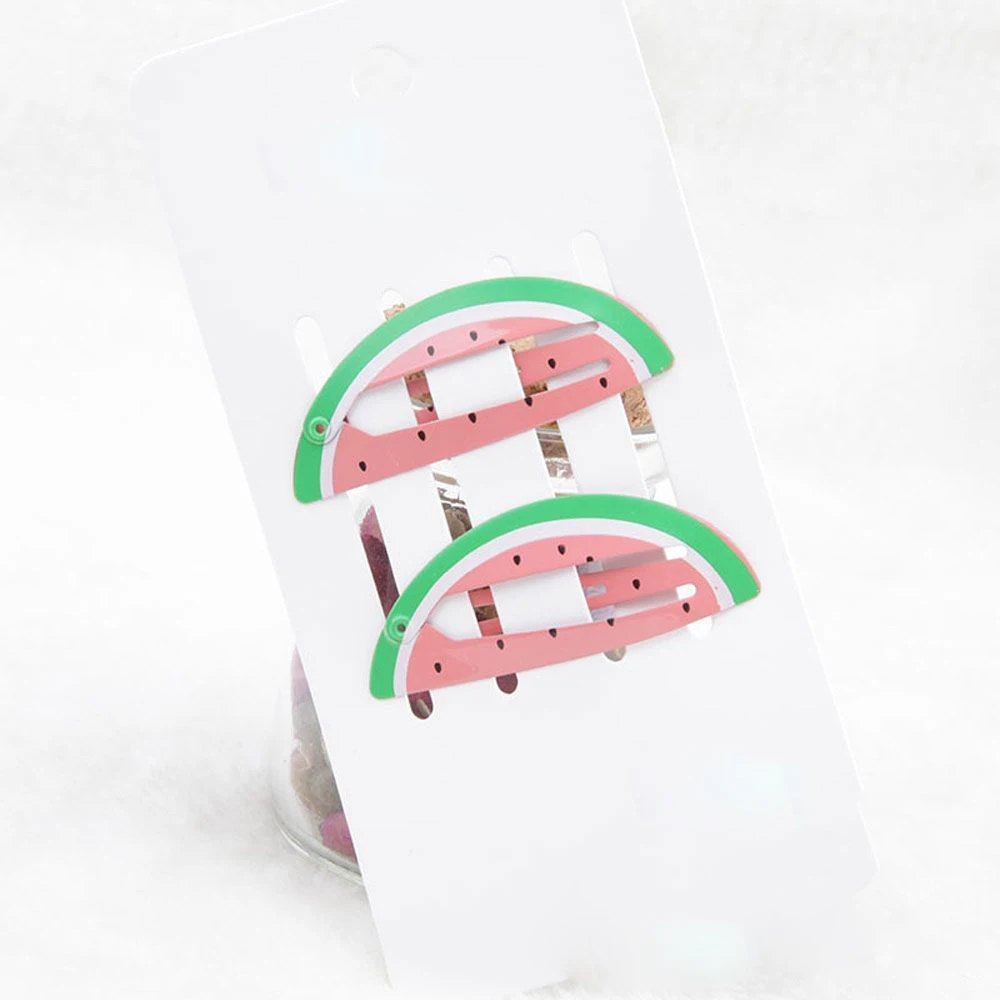 2Pcs-7 Новинка; Детские аксессуары для волос; Головные уборы на возраст от 2 до 6 лет шт./компл. Фламинго ананас заколки для волос с фруктами изображением русалки, купальный костюм лошадка Радуга заколка для волос для девочки - Цвет: 2Pcs-7