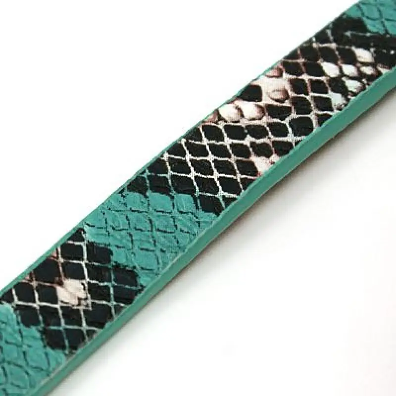 

Pandahall PU Leather Cord, Imitation Snake Skin, 10x2mm; about 1.2m/strand