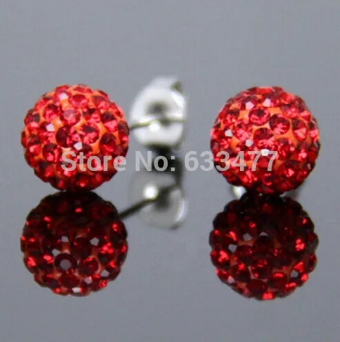 MZ15K10 19 цветов 10ММ Shamballa Бренд Сережки ввиде Диско Шара Shamballa Серьги из кристалов Украшения для Женщин - Окраска металла: MZ15K10
