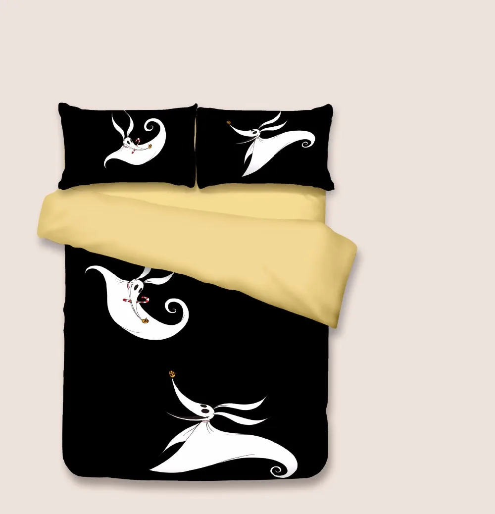 3D черный и белый комплект постельного белья Кошмар перед Рождеством печать