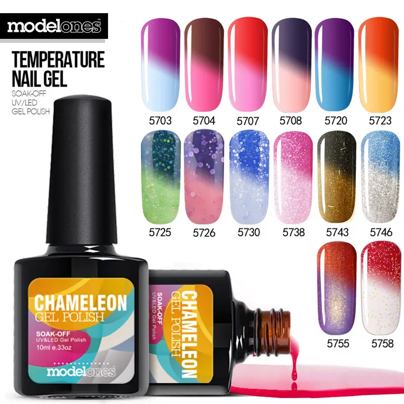 Modelones 10 мл Термо Температура УФ гель для ногтей Горячая продажа изменение