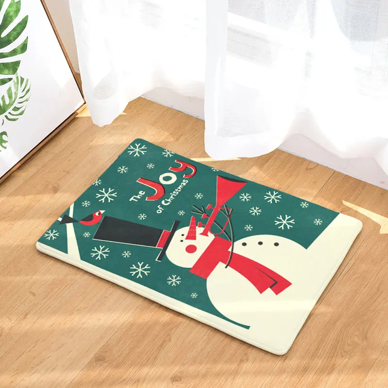 Monily Рождественский Снеговик водонепроницаемый Противоскользящий коврик для