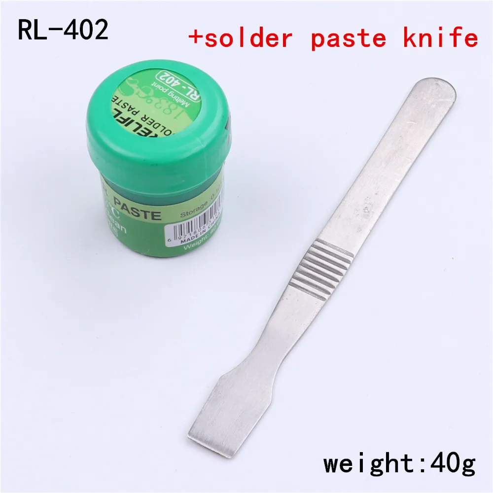 RL-402 40g RELIFE высокое качество флюс паяльной пасты без очистки паяльная PasteRL-400 401 402 RL-403 припой олово Sn63/Pb67 20-38um паяльник - Цвет: RL-402 40g