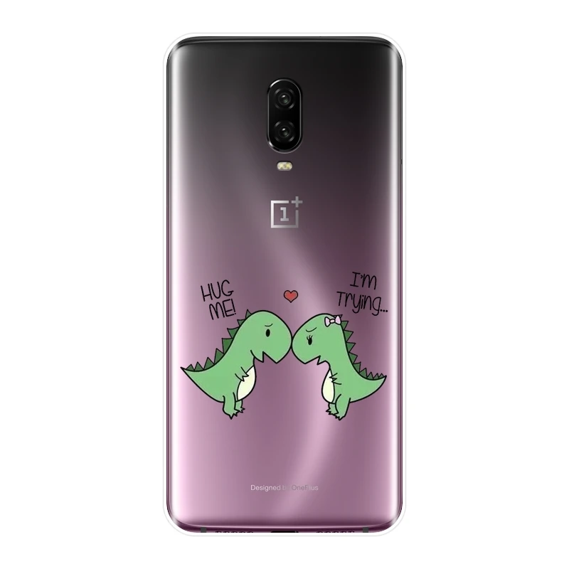 Задняя крышка для OnePlus 6 6T 5 5T 3 3T силиконовый мягкий мультяшный чехол с динозаврами