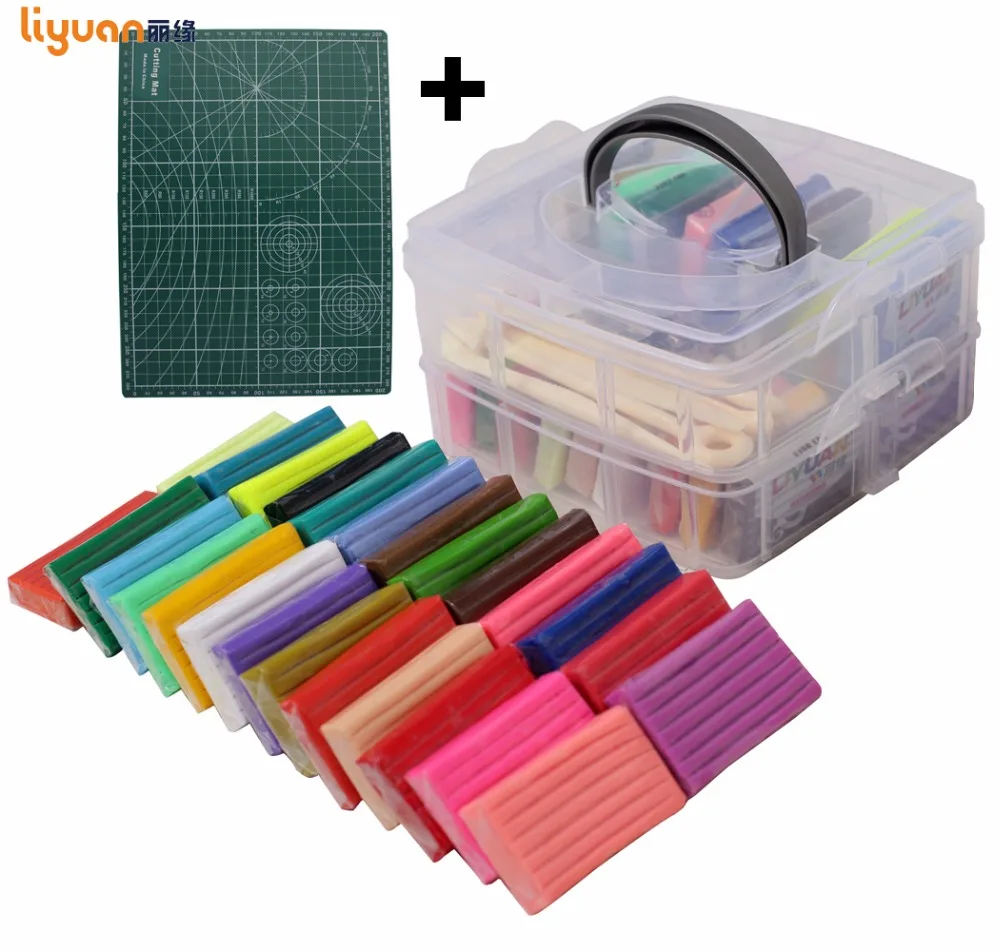 

Liyuan 50 Colors Polymer Clay Set [Double-Deck] Colored Modeling Clay Playdough with Tool Set Gift Box for Child 1000g/35.27oz