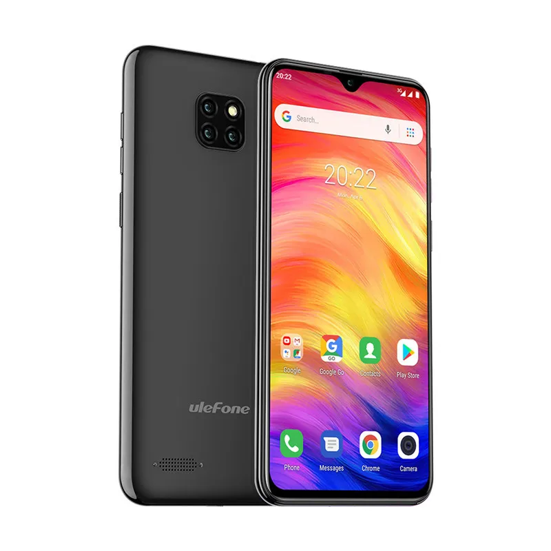 Black Смартфон Ulefone Note 7, 6,1 дюймов, 19:9, капля воды, Android 8,1, 1 Гб+ 16 ГБ, четырехъядерный, 3500 мАч, разблокировка лица, 3 камеры заднего вида, мобильный телефон - Цвет: Black