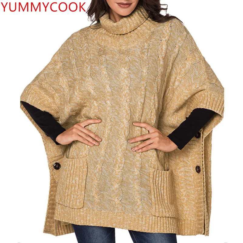 2018 осенние удобные трикотажные свитера с высоким воротом женские свободные