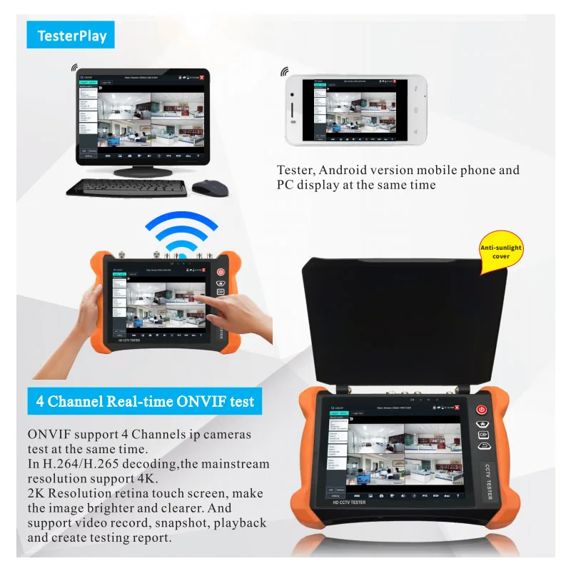 8 дюймов 4 K 8MP IP CCTV камеры тестер CVBS 8MP TVI CVI 5MP AHD SDI IP тест er с HDMI OPM TDR мультиметр CCTV камеры тестер