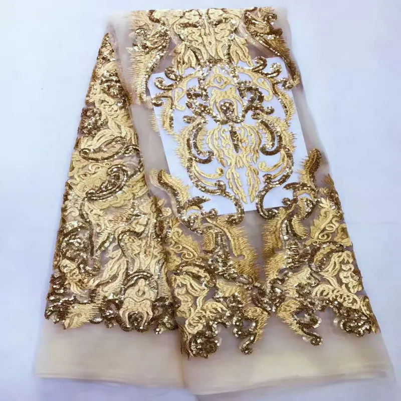 2017 африканский французский шнурок ткани 5 ярдов дубай оптовая вышивка блестками
