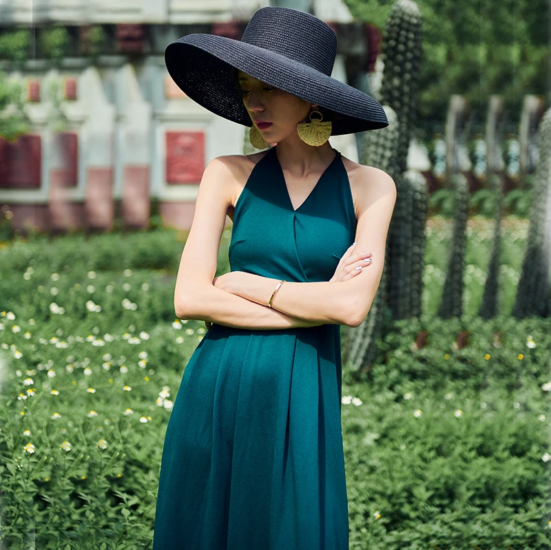 Женское элегантное платье с v образным вырезом и открытой спиной хлопковое