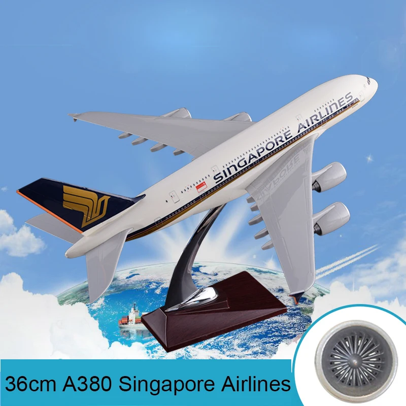 36 см смолы Аэробус A380 модель Singapore Air модели самолета самолетостроение