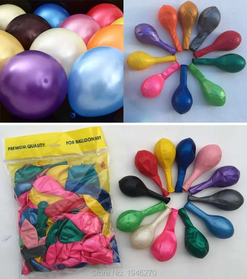 Бесплатная 100 шт./лот 12 &quotлатексные воздушные шары с металлическим отливом