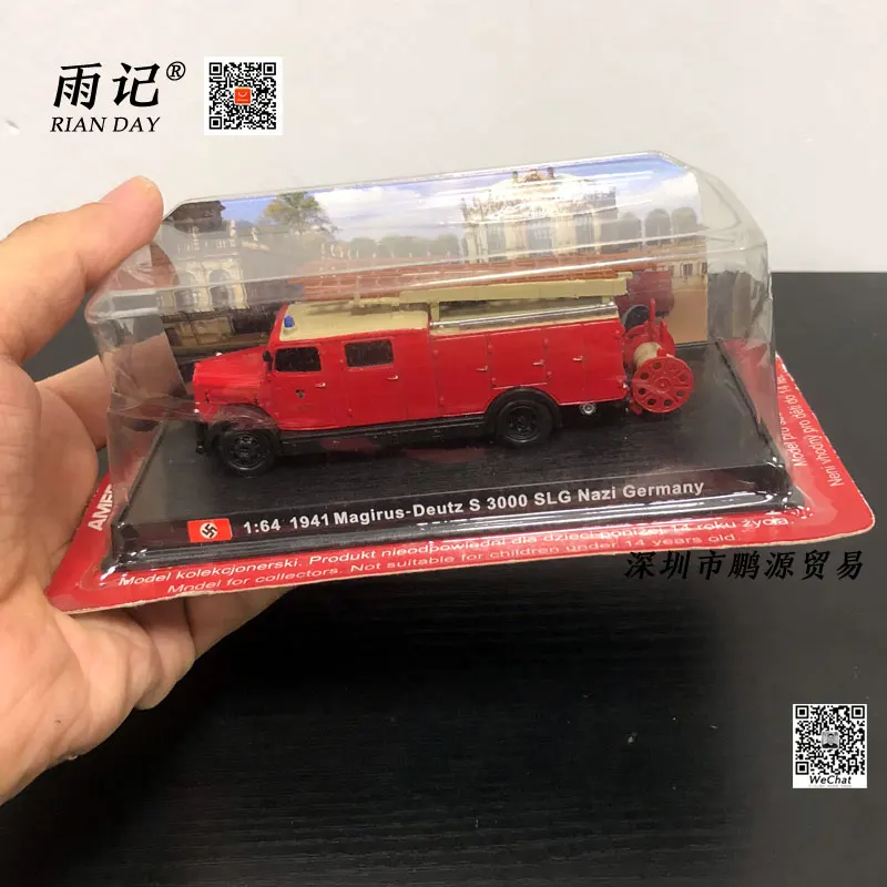 AMER 1/64 масштабная модель автомобиля игрушки 1941 Magirus-deutz S 3000 SLG немецкая пожарная машина литая под давлением металлическая модель грузовика игрушка в подарок